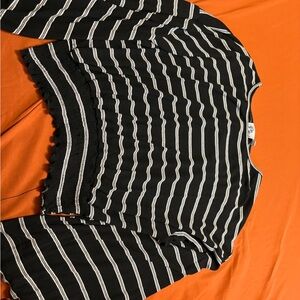 Sadie & Sage Black and White Striped Blouse